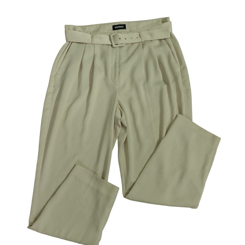 Express Tan Wide Leg Pants with Relaxed Fit